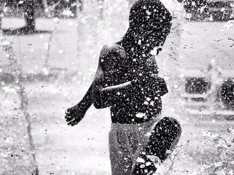 Dancing in the rain.