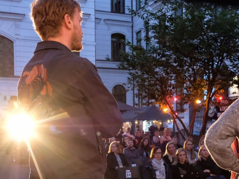 FABIAN. Q&A. Albrecht Schuch. Saskia Rosendahl. Felix von Boehm talk film.